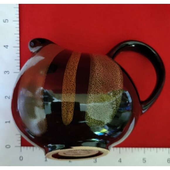 Sango Avanti Black Creamer and Sugar Set Ceramic Drip Glaze Mid Century Modern B - Picture 10 of 12